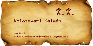 Kolozsvári Kálmán névjegykártya